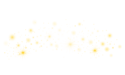 Golden glitter particles sparkle and shimmer on a transparent background. The glowing stars and dust create a festive, luxurious atmosphere. Perfect for Christmas cards and overlays.