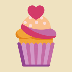 vector illustration of a cupcake