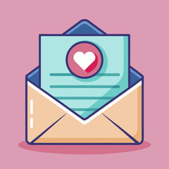 pink envelope with heart