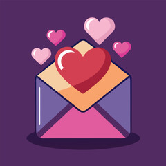 vector illustration of an envelope with a heart on it