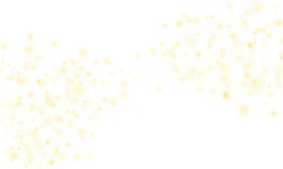 Golden light dust and flickering confetti float softly on a warm sunset sky background. The sparkling particles bring energy and warmth. Great for Christmas, luxury, or nature-inspired designs. PNG