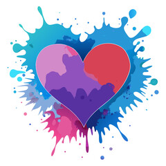 heart with splashes of water