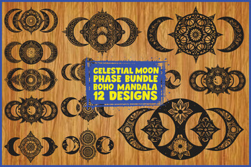 Celestial Moon Phase Boho Mandala Bundle 🌙