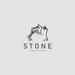 Stone logo template design simple elegant product brand natural element