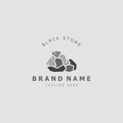 Stone logo template design simple elegant product brand natural element