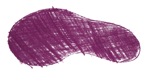 Abstract organic colored pencils abstract purple chalk drop shape isolated on transparent background