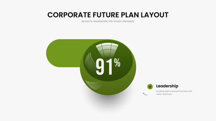 Minimalist Campaign One Element Diagram Frame Layout. Visual Proposal 1 Option Infographic Slide Template. Investor Briefing Presentation Design Vector Illustration.
