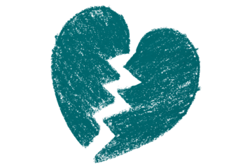 Valentine's Day Chalk Green Heart Shape Illustration Isolated on Transparent Background