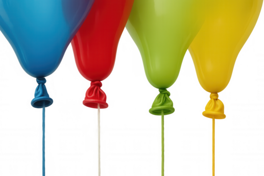 Colorful balloons floating, celebrating happiness, growth, and joy at birthday parties or festive events - Powered by Adobe