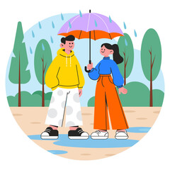 Fototapeta premium Rain Romance PNG file on transparent background