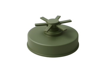 Minimalistic Green Land Mine Silhouette – Transparent Background