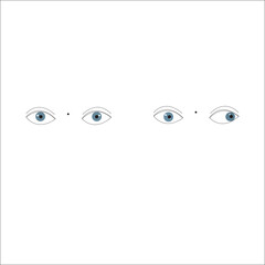 Human eye. Vector illustration isolated on white background. 