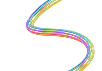 Hand made Colorful curved lines abstract vector illustration flowing design element Vector