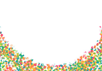 Hand made Colorful confetti background illustration vibrant abstract design with scattered particles perfect for celebrations and festive events Vector