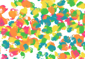 Hand made Abstract colorful watercolor background vibrant texture with orange yellow green and blue spots perfect for artistic designs and creative projects Vector