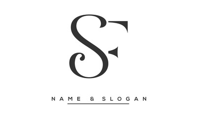 SF, FS Abstract Letters Logo Monogram