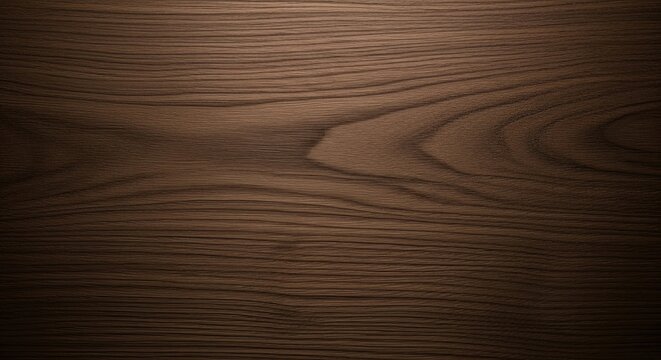 High detail macro shot of dark walnut wood texture with a matte finish and moody lighting