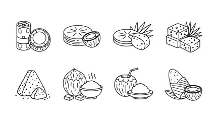 Collection of hand drawn food icons traditional southeast asian delicacies in sketch style vector