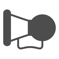 Car horn solid icon, car parts concept. Vector graphics. Loudspeaker sign on white background, glyph style icon for mobile or web design.