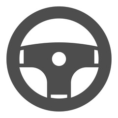 Car steering wheel solid icon, car parts concept. Vector graphics. Control sign on white background, glyph style icon for mobile or web design.
