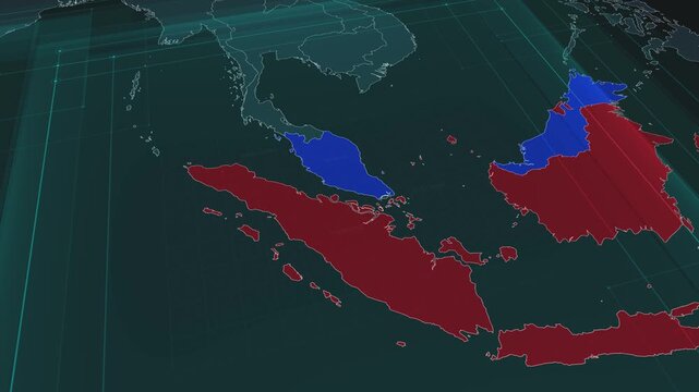 Zoom in to the map of Strait of Malacca with text, textless.