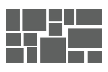 Photo collage set. Collage template frames.  Minimalist Geometric Collage Photo Frame Template. Abstract Black  . eps 10 