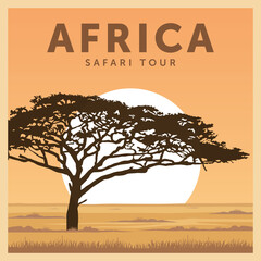 Vintage travel poster for an African safari adventure.
