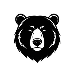 Vector illustration of a bear, Black bear head graphic illustration featuring strong lines and a bold style perfect for wildlife enthusiasts.