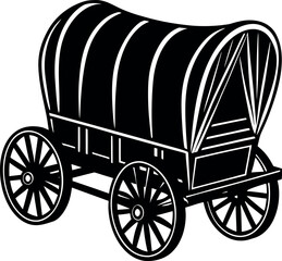 old carriage on white background