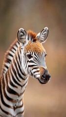 Professionally lit studio featuring a zebra, with soft lighting accentuating its bold stripes and sleek form against a minimalistic backdrop.