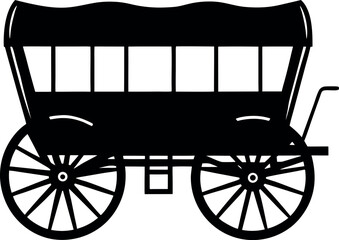 Wagon silhouette vector illustration on white background
