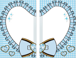 A cute idol, cheki, heart-shaped, polaroid camera, and a connecting love, light blue / 繋がるラブハートカップルチェキ 可愛い アイドルメイド宿題チェキ 水色