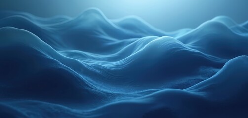 Obraz premium Abstract gradient background image presents smooth blurry blue shapes. Backdrop suits wallpapers screensavers landing pages. Visual shows calmness peace. Banner template concept for design projects