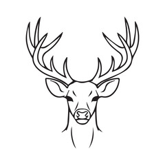 Naklejka premium black and white deer head silhouette vector