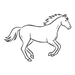 horse silhouette isolated on white