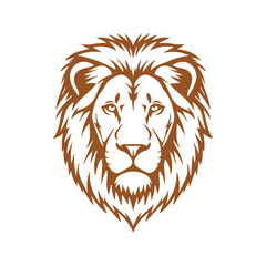 Obraz premium black and white lion head silhouette vector