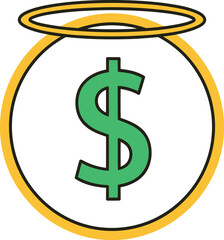 Obraz premium Dollar Sign with Halo Icon - Symbol of Profit