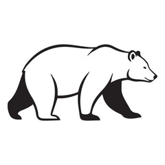 black and white bear head silhouette vector