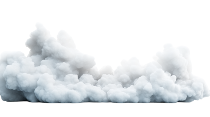 Fluffy Cloud Formation on Transparent Background