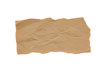 Textured brown crumpled paper fragment with torn edges, perfect for vintage design projects, scrapbooking, or adding rustic authenticity to your creative work.