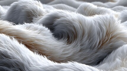 The image is of a fluffy white fur with a wave-like pattern. The fur is so thick and fluffy that it looks like it's made of cotton candy. The texture of the fur is so soft