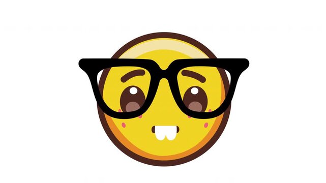 Nerd Emoji Animation 4K Loop Transparant