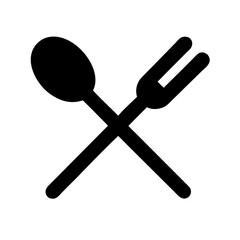 Vector art of crossed fork and spoon