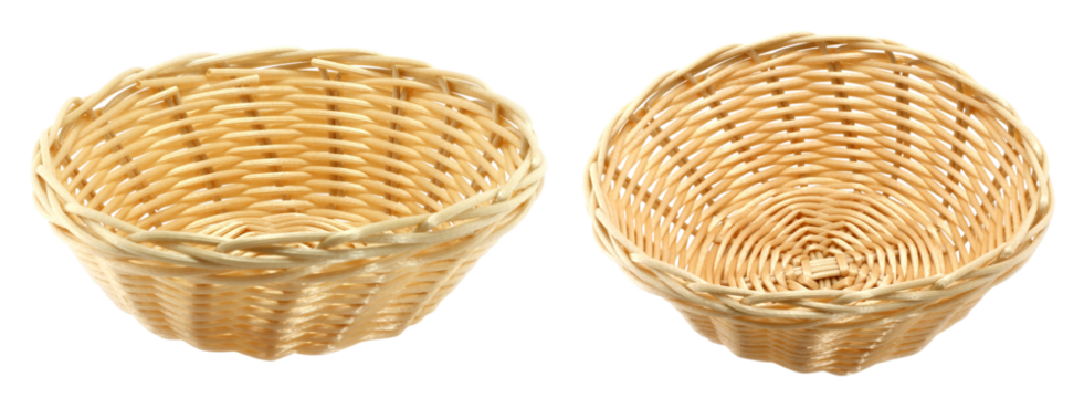 Set of woven plate isolated on transparent background