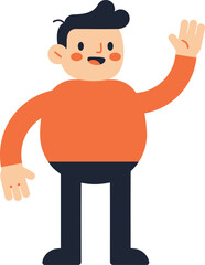 Friendly Cartoon Character Waving Hello