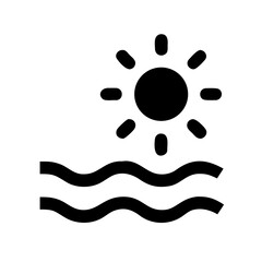 Vector art of sun over water