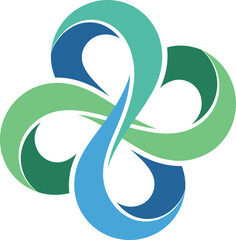 Abstract Flowing Shapes Logo Design