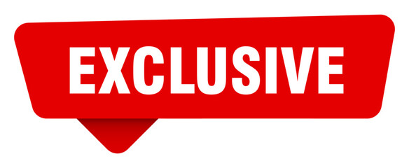 exclusive red sticker isolated on transpatent background. exclusive sign