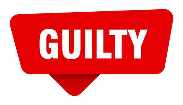 guilty red sticker isolated on transpatent background. guilty sign