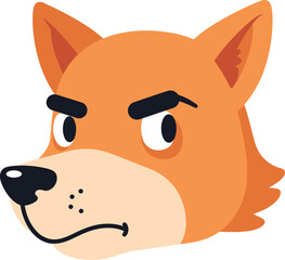 Angry Fox Head Cartoon Avatar